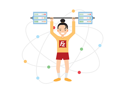 Powerful & Innovative Web Hosting Illustration