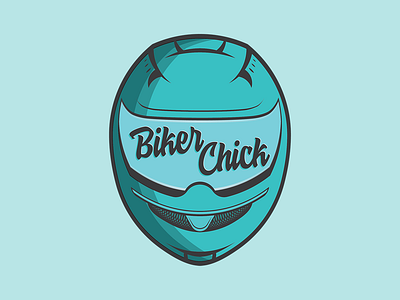 Biker Chick Illustration brand design digital illustration icon illustration illustrator logo turquoise typography vector vector illustration