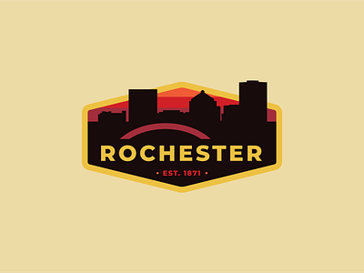 Rochester Badge v.1 badge badge logo brand branding city badge design illustrator logo logodesign rochester vector vector illustration vintage badge