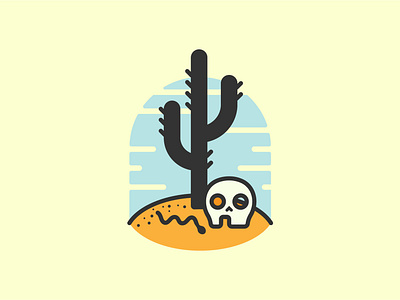 Desert Scene desert design digital illustration flat icon illustration illustrator line art skull vector vector illustration