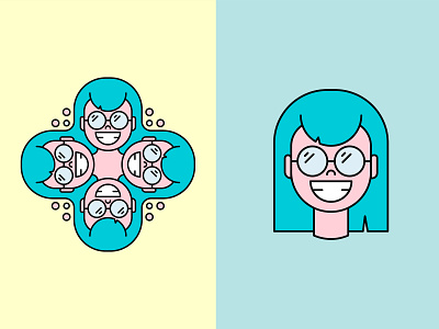 Glasses Girl design digital illustration icon illustration illustrator vector vector illustration