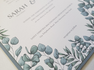 Eucalyptus Wedding Suite digital illustration illustration wedding invites