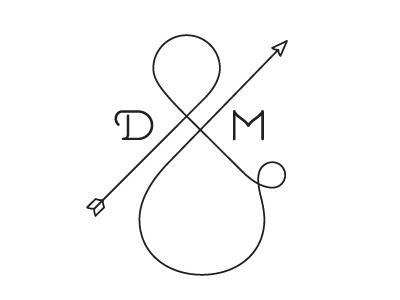 D&M ampersand arrow custom type d m monogram