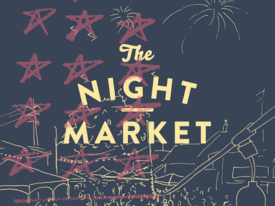 NoLi Night Market Poster drawing festival independence day poster stars