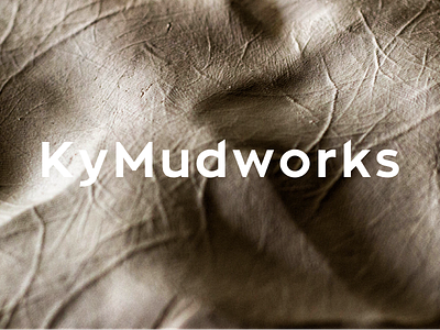 Wordmark for Kentucky Mudworks clay handprint texture wordmark