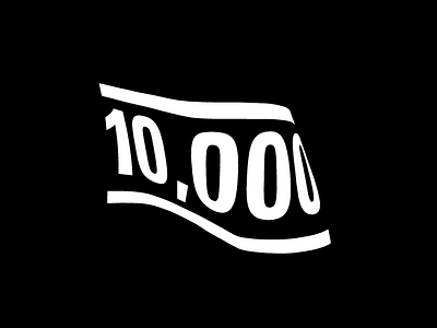10,000 miles. or kilometers. or some distance. black and white flag typography
