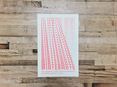 The Parachute Factory x Wintermute band poster neon poster typography