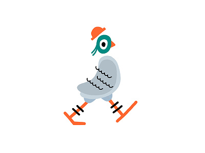 Illustration - Vinnie the pigeon animal bird brooklyn design fashion. new york illustration ipad johnny self painting pigeon vector