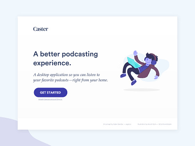 Caster app branding design identity illustration logo ui ux web website