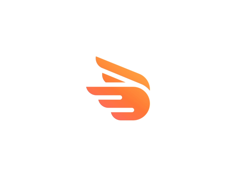 The two sides 🍊🍕🚲 animation delivery food gif gradient logo orange white wing wings