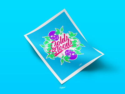 Cold Blood blue calligraphy design illustration instagram lettering poster typography