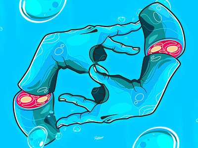 Hands - Changes blue hands illustration instagram ocean sea tattoo vector water