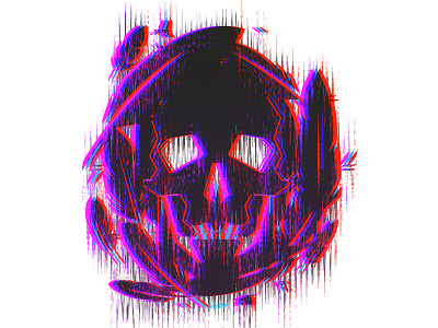 Skull color illustration neon poster skull