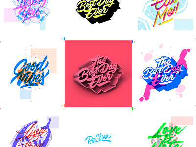 The Best Day Ever 3d brand branding calligraphy color design illustration lettering logo typography