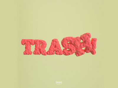 3D Trash! 3d brand branding candy cinema4d color lettering logo typography