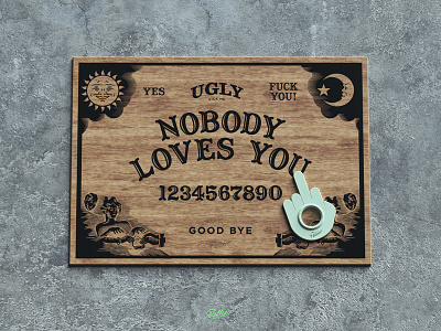 Ugly Board 3d cinema4d design mistery ouija ouija board wood