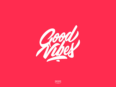 Good Vibes brand branding calligraphy color design lettering logo logos red type typography