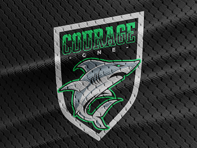 Courage One brand branding color design esport illustration logo shark