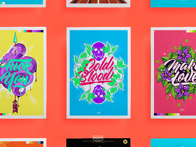 Posters art color design flower illustration lettering poster posters skull snake typography