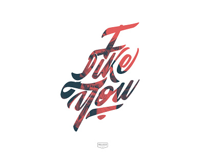 I Like You brand branding calligraphy color lettering logo poster red typography vector