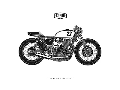 Credo Custom Motorcycles brand design illustration lettering logo typography