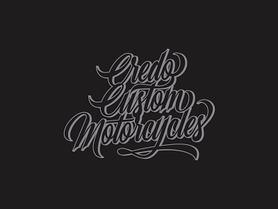 Credo Custom Motorcycles brand design lettering logo typography