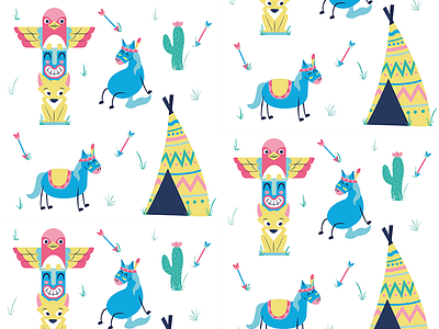 Pattern arrow babypattern cactus grass horse pattern tipi totem