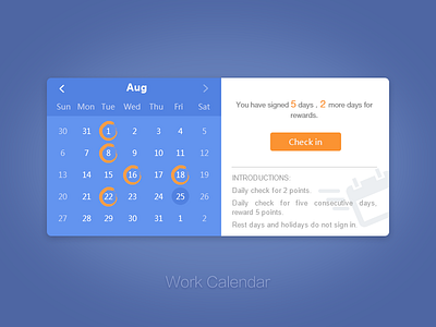 Dribbble Calender calender ui