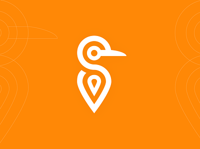 Turboo Delivery Logo app bird brand colorful flat icon illustration location logo logodesign orange vector white