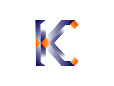 KC Logo Monogram blue brand branding c logo colorful gradient k logo kc monogram orange orange logo rebrand