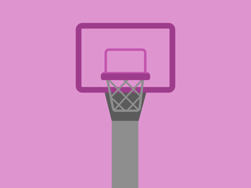 Basketball with Dribbble logo ball basket basketball cool dribbble flat gif hump modern