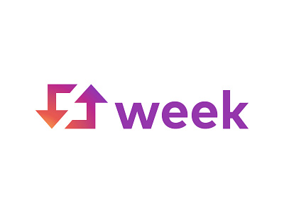 Rtweek arrow arrows gradient logo purple r retweet rt rtweek t two w