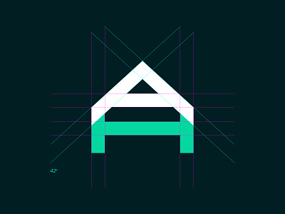 AH Logo Grid ah brand design grid grid layout grid logo ha house logo rectangular typography