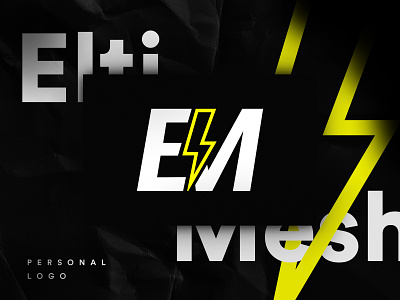 EM Personal Logo Rebrand black brand brand design energy gradient logo personal rebrand rebranding symbol yellow