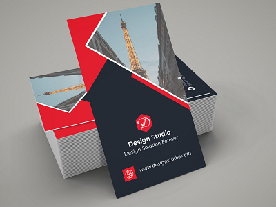 Vertical business card graphic design