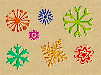 Snowflakes chicago illustration retro snow snowflakes