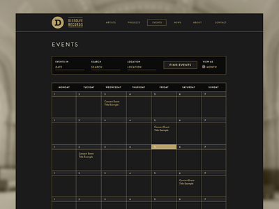 Events Page brandon grotesque minimal record label typography ui