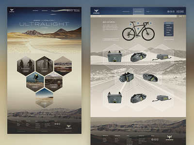 Apidura - Initial Concepts bike biking hexagons interface design web design