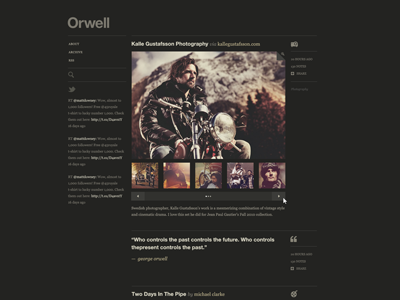 Orwell Dark - Single Column pixel union theme tumblr typography ui web design