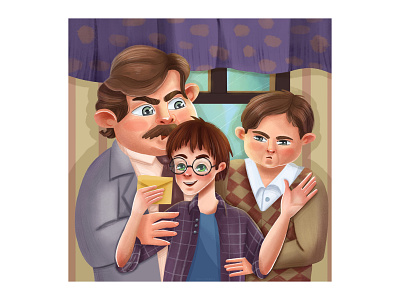Fanart based on the movie "Harry Potter". art commission artist brand character cartoon character character children illustration commercial illustration commissioned art concept art digital art illustration stylized