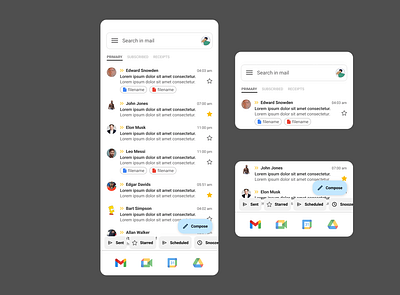 Redesigned Gmail App app design gmail google mail minimal mobile redesign ui ux