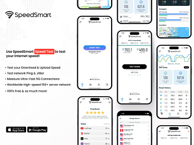 Internet Speed Test - SpeedSmart app design graphic design ios ipad iphone logo speed test speedtest ui wifi