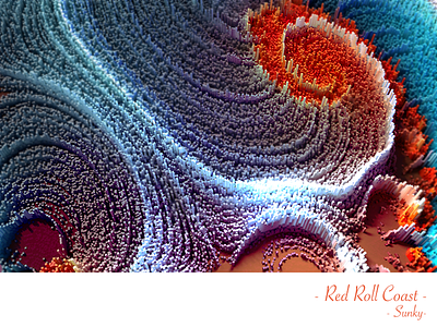 Red Roll Coast abstract art c4d coast pixel red wind