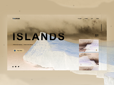 Islands Tourism art retro sea sky smoke smoker travel typography web website