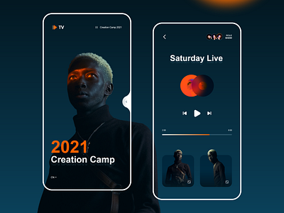 Creation Camp 2021 Video Music APP actor app characters design directing director interface movies products show tv ui ux video web website
