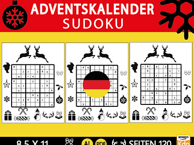 Adventskalender Sudoku amazon kindle branding design illustration kdp kdp interior logo ui ux vector