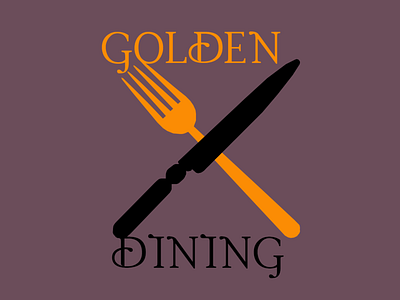 Golden Dining Logo brandidentity branding dining fork graphic design knife logo logodesign restaurant