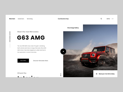 Concept for Mercedes dealership site design typography ui ux web design