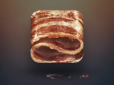 Bacon apple bacon design drawing fat food grease icon illustration ios ipad iphone nomnom pig pork sketch yummy