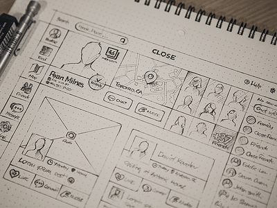 close web app chat close drawing frame icon layout map photo profile rough search sketch web wire wireframe